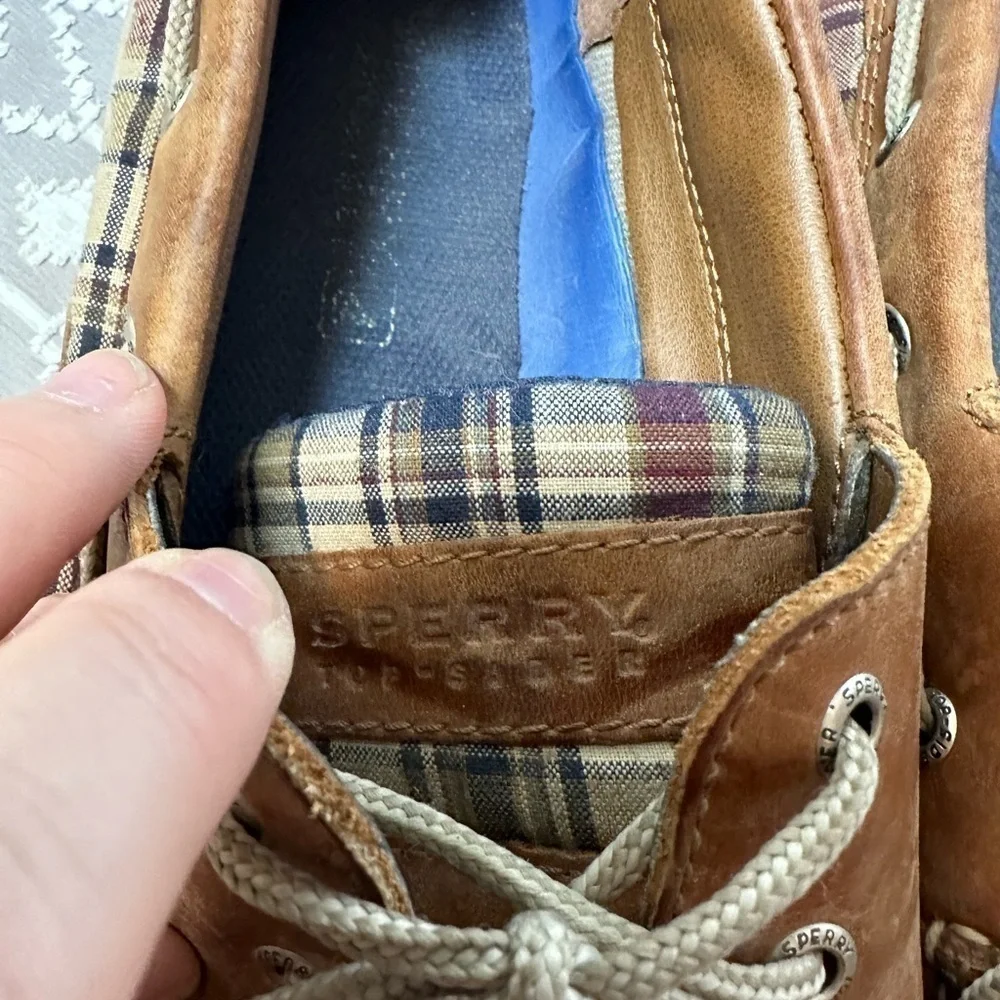 Men’s Madras Plaid Lanyard Sperry Topsider Loafers Size 12